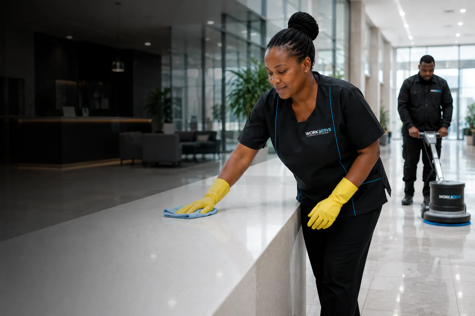 Workserve professional commercial cleaning team